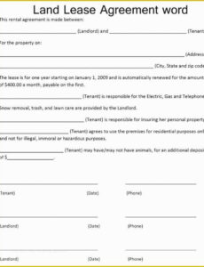 Professional Farm Land Rent Contract Template Word Example