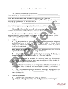 Professional Home Health Care Contract Template  Sample