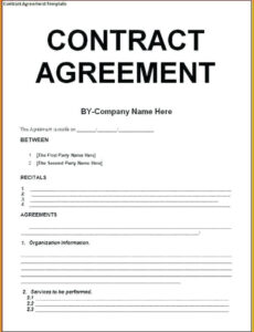 Professional Simple Service Agreement Contract Template Doc Example