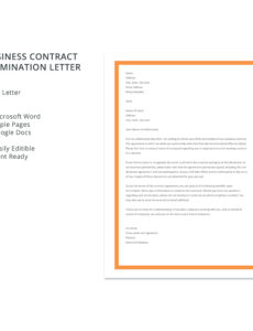 Professional Termination Of Contract Letter Template