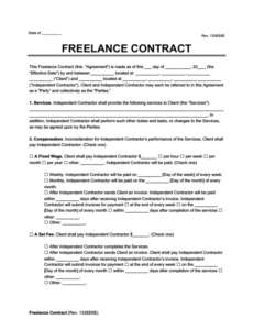 Professional Terms Of Agreement Contract Template Pdf Sample