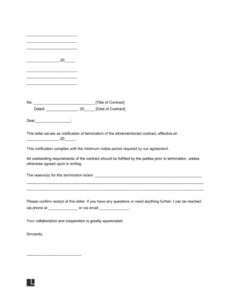 Termination Of Contract Letter Template Doc