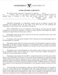 Work For Hire Contract Template Word Example