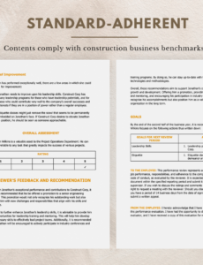 Best Fair Work Performance Review Template Word Sample