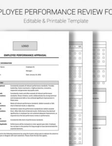 Best Hr Employee Performance Review Template Pdf