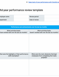 Costum Executive Level Performance Review Template Word