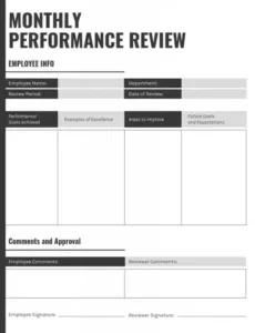 Costum Spouse Performance Review Template Pdf