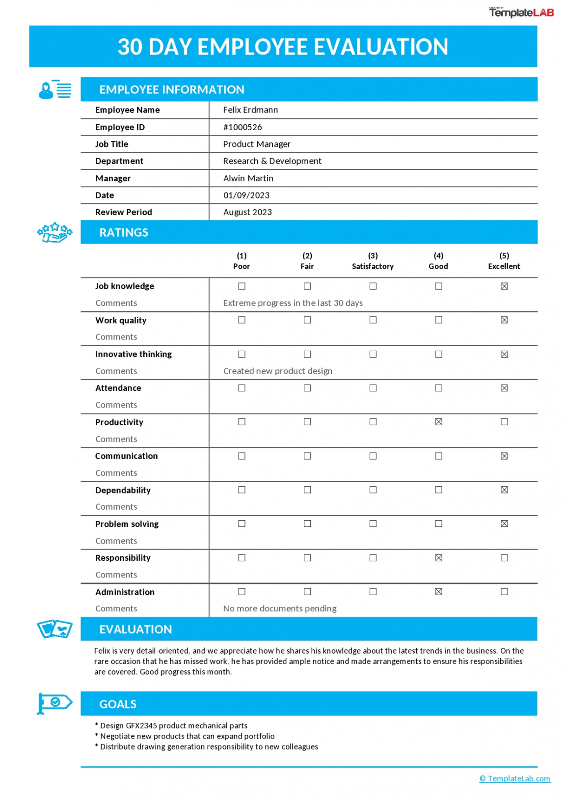 Costum Supervisor Performance Review Template Pdf Sample