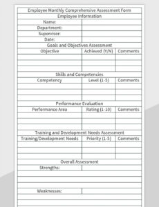 Editable Support Worker Performance Review Template  Sample