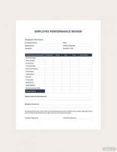 Free Introductory Period Performance Review Template Word