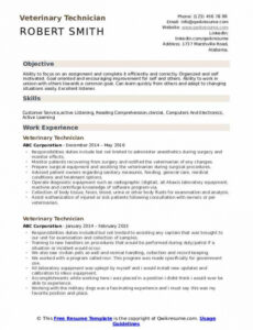 Free Veterinary Technician Performance Review Template  Example