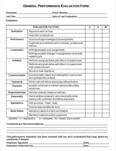 Printable Fair Work Performance Review Template Doc