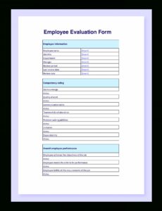 Printable Salon Employee Performance Review Template Word Sample