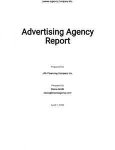 Professional Advertising Agency Performance Review Template Word Example