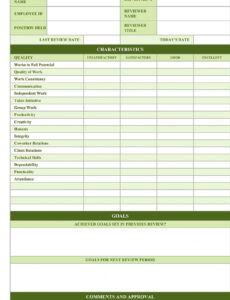 Professional Job Performance Review Template Doc Example