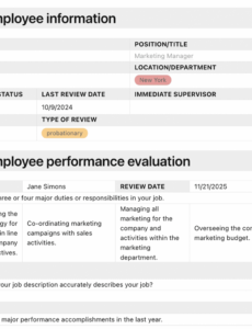 Service Advisor Performance Review Template  Example