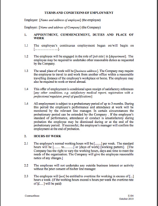 Best Part Time Employment Contract Template