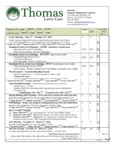 Costum Commercial Lawn Care Contract Template  Sample