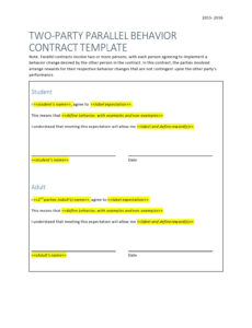 Costum Couples Therapy Contract Template Excel