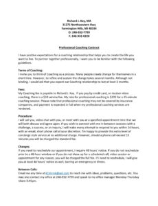 Editable Career Coaching Contract Template  Sample