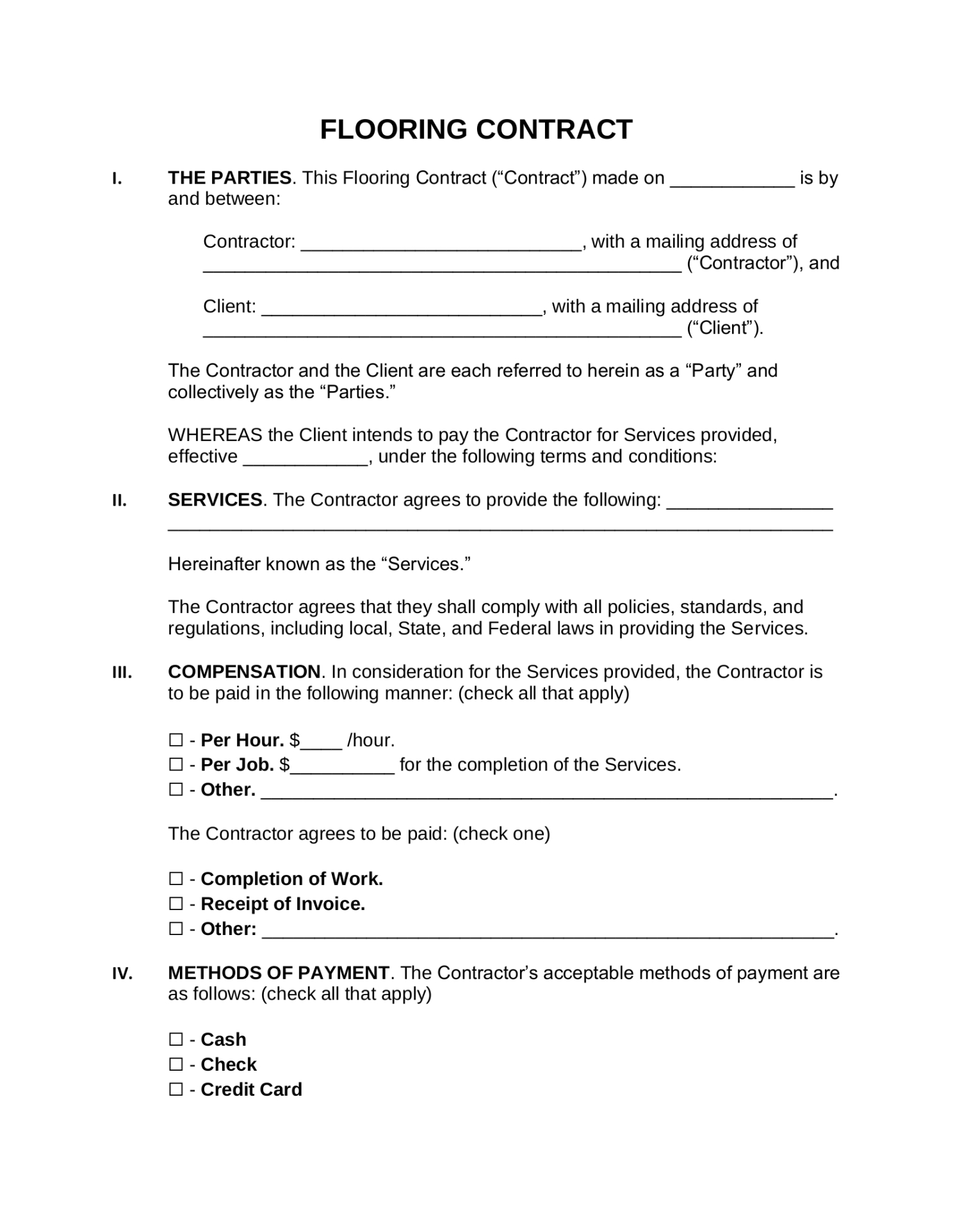 Editable In House Financing Contract Template Pdf Example