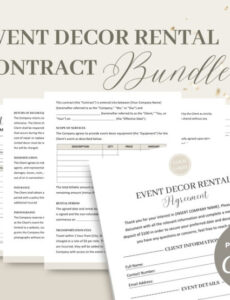 Editable Wedding Decorator Contract Template Excel Example