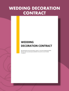 Event Decorator Contract Template Pdf Sample