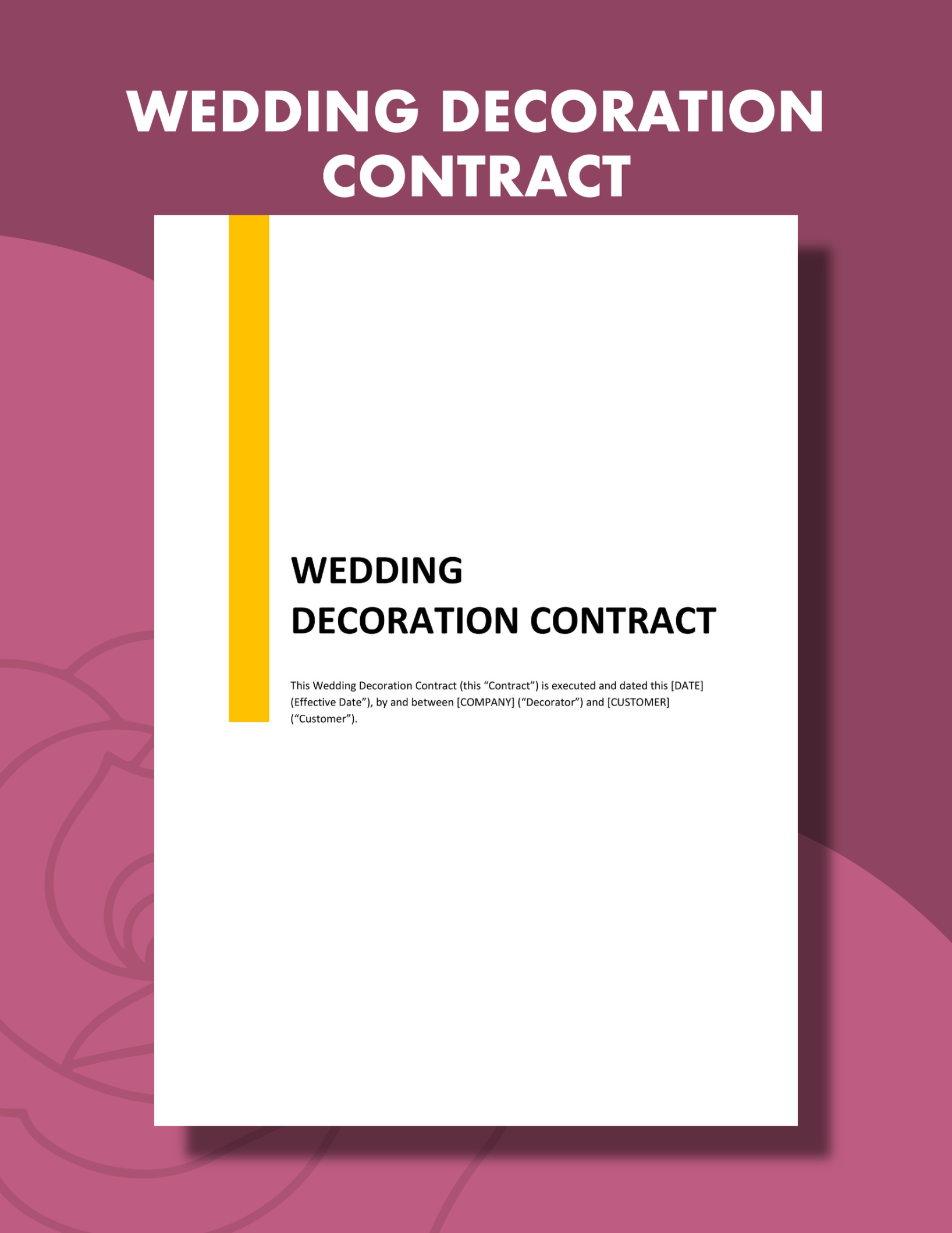 Event Decorator Contract Template Pdf Sample