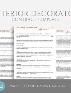 Free Interior Decorator Contract Template  Sample