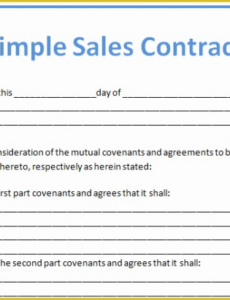 Free Sale Of Business Contract Template Word