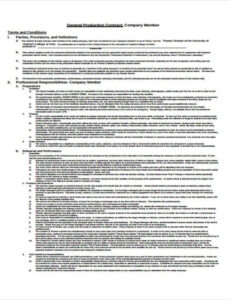 Printable Post Production Contract Template Pdf Example