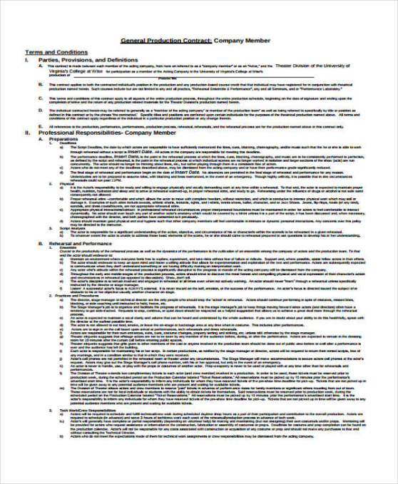 Printable Post Production Contract Template Pdf Example