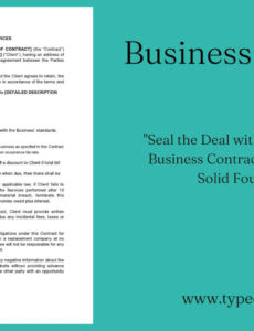 Printable Small Business Business Contract Template Excel