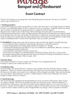 Professional Event Host Contract Template Excel Sample