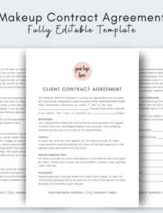 Professional Freelance Makeup Artist Contract Templates Pdf Example