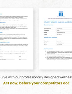 Professional Health Coaching Contract Template Pdf Sample