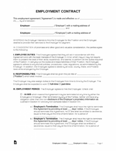 Professional Part Time Employment Contract Template Pdf Example