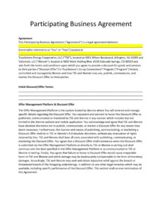 Small Business Business Contract Template Excel Sample