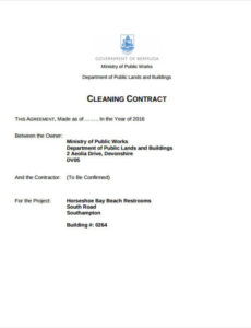 Best Home Cleaning Contract Template Word Example