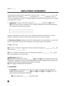 Best Month To Month Employment Contract Template