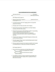 Best Sales Representative Employment Contract Template Excel Example