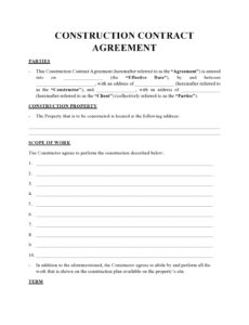 Best Yard Work Contract Template  Example