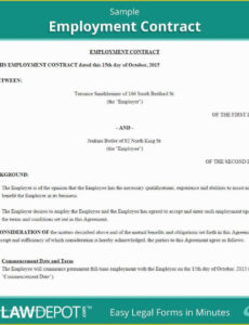 Best Yearly Employment Contract Template Excel Example