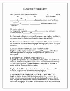 Best Yearly Employment Contract Template Word Example