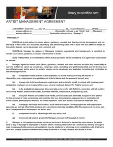 Costum Art Commission Contract Template Word