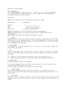 Costum Catering Event Contract Template Pdf Example