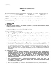 Costum Equipment Sales Contract Template Doc Example
