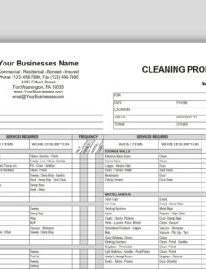 Costum Gutter Cleaning Contract Template Excel Example