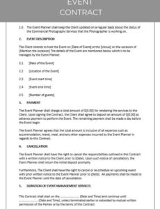 Costum Music Event Contract Template Pdf