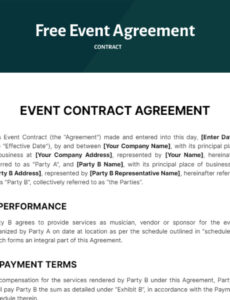 Costum Private Event Contract Template Pdf Sample